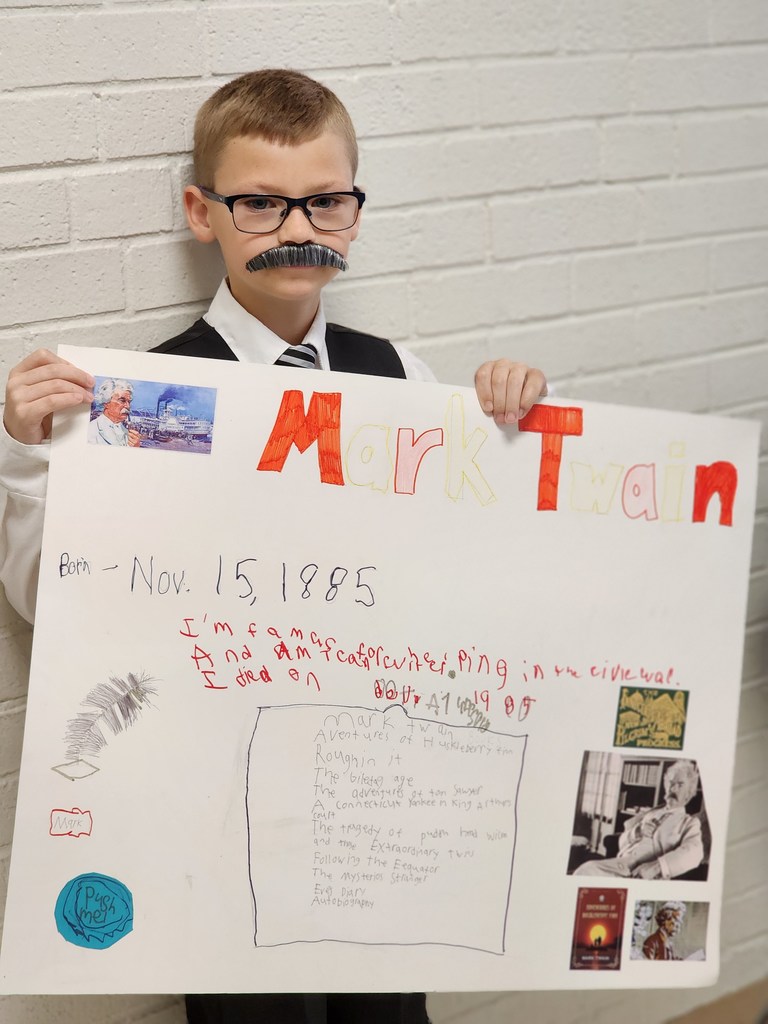 Living Museum exhibit from third grade students. 
